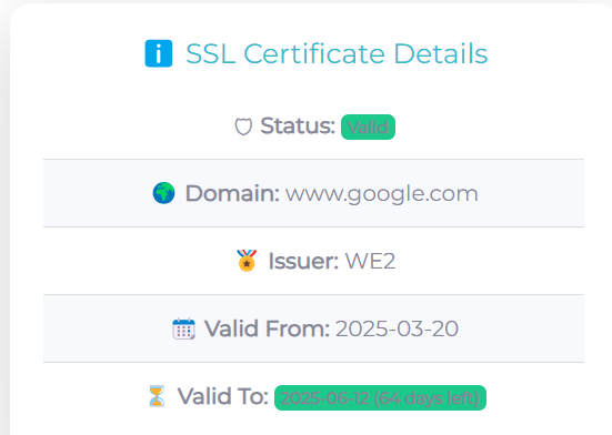 SSL Check Result